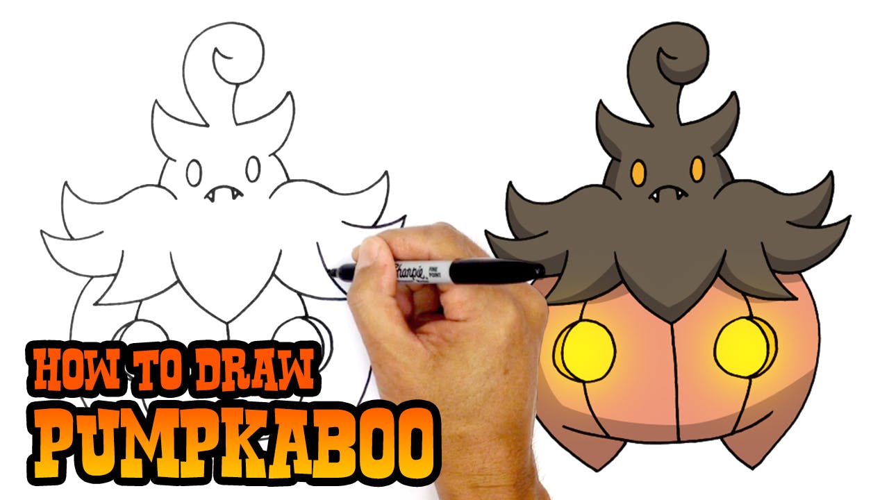 How to Draw Pumpkaboo Pokemon Pokemon Characters C4K ACADEMY